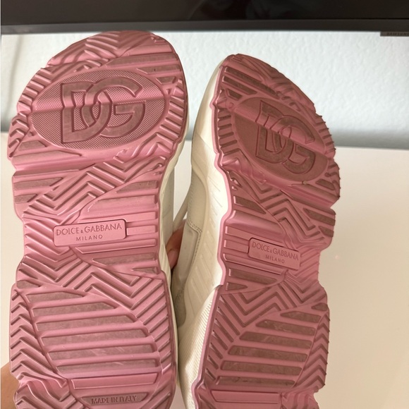 Dolce & Gabbana White and Pink Women's Sneakers - Picture 3 of 3